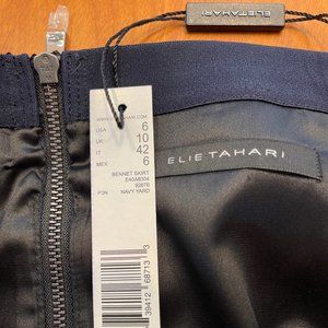 Elie Tahari Bennet Skirt with full length Zipper, Navy Yard. New with Tags